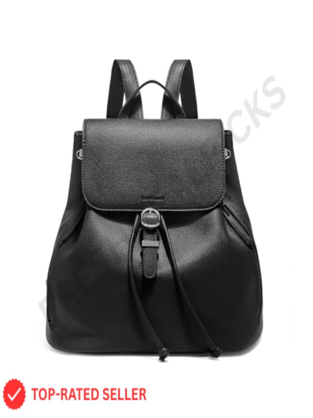 Vegan Leather Drawstring Backpack Purse for Women, Travel & Daily Use